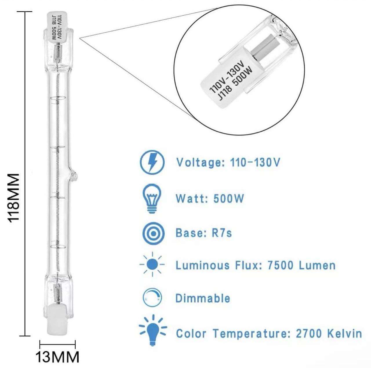 R7S J118 300W Spot Lamp